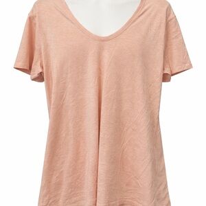 Theory Light Peach V-Neck Short Sleeve Tee